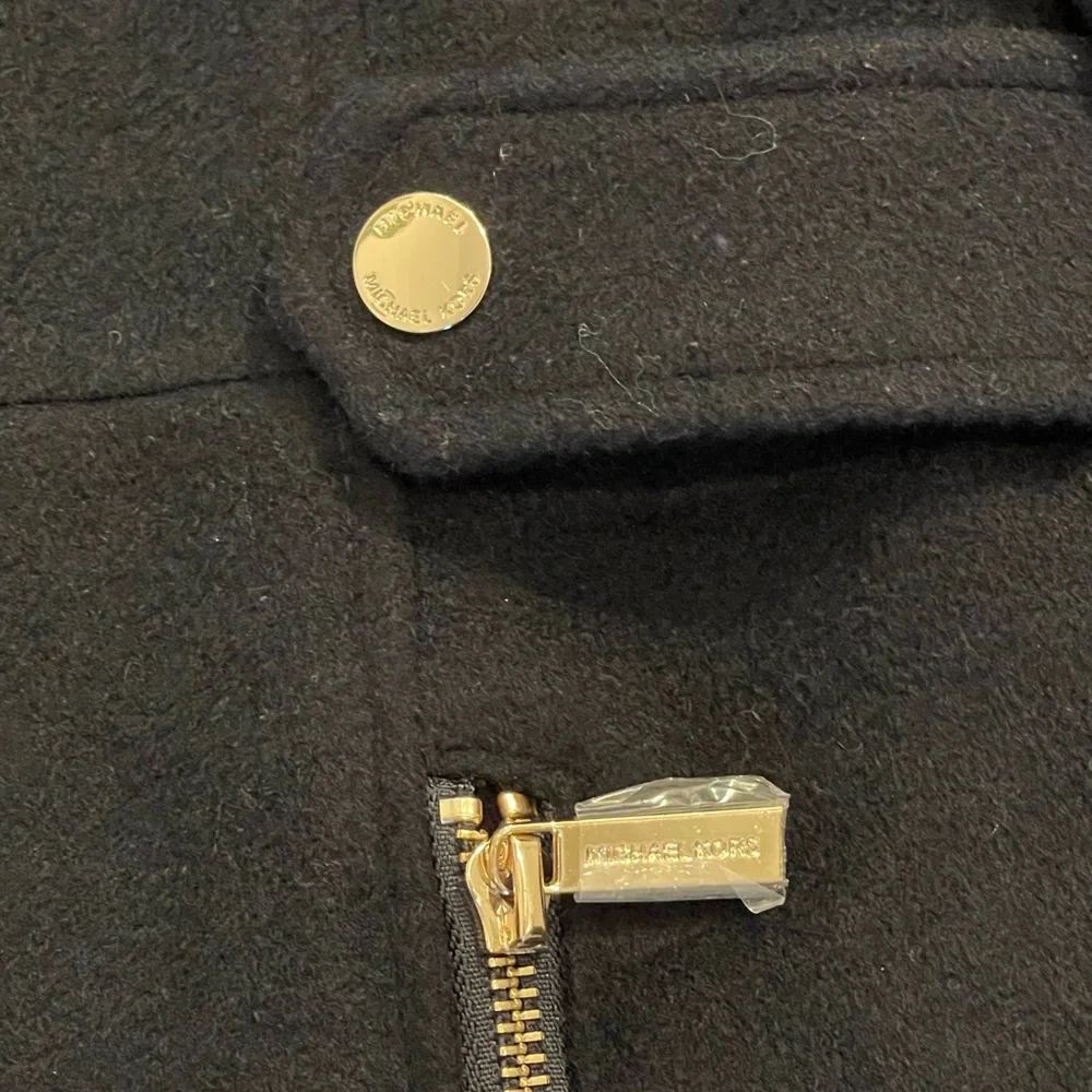 Michael Kors Dark Navy Trench Coat with Gold Zipper - Picture 7 of 10